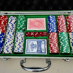 Poker Chips and Card Game With Case