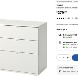 used likely new, Ikea VIHALS 6-drawer dresser,