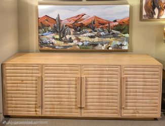 Coastal Four-Door Sideboard & Console Table in Hand Stained Natural Finish...
