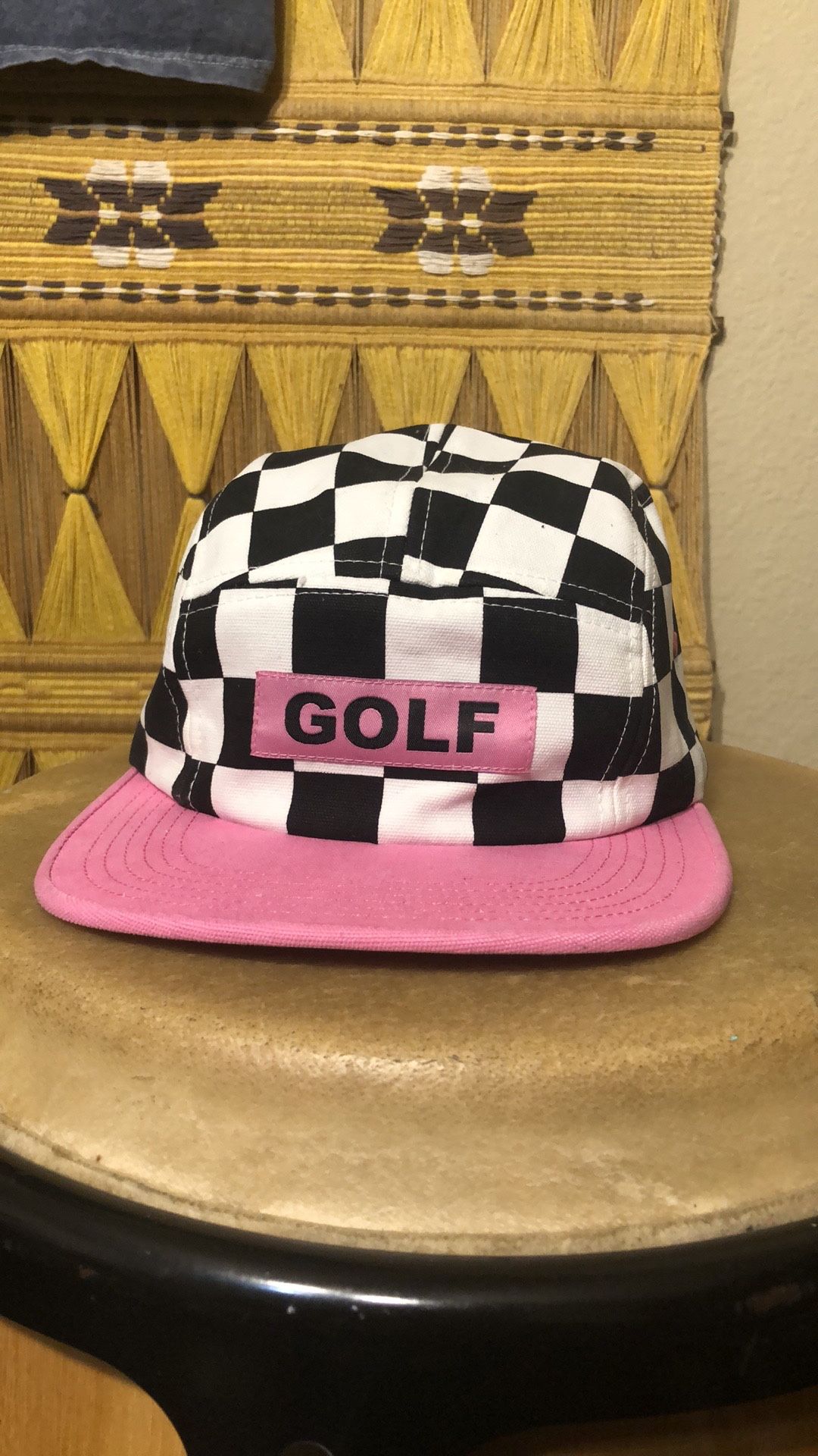 Golf Wang 5-panel hat pink checkered 2015 Tyler the creator osfm authentic cap preowned but in excellent condition and shape. 5 panel Golf Wang 2015 r