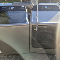 Samsung Washer And Dryer Set Electric Topload 