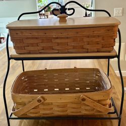 Longaberger Shelf With 2 Baskets