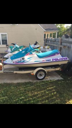 I have titles for both skis but lost the trailer but can get a new title for trailer both jet skis run good and fast $3000