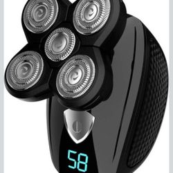 Rotary Waterproof Cordless Bald Electric Shavers, Dry Wet Shaving