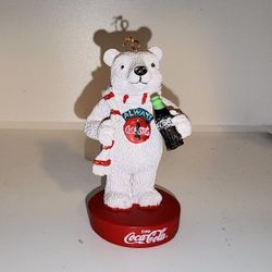 Vintage 90s Coca-Cola Bear Christmas holiday ornament 