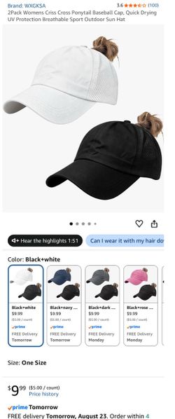 2 pack women’s ponytail baseball cap