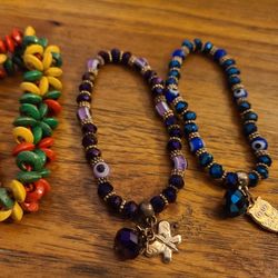 Evil Eye Bracelets Purple And Blue 
