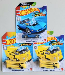 Hot Wheels Color Shifters 1980 Chevy Corvette and Volkswagen Drag Bus