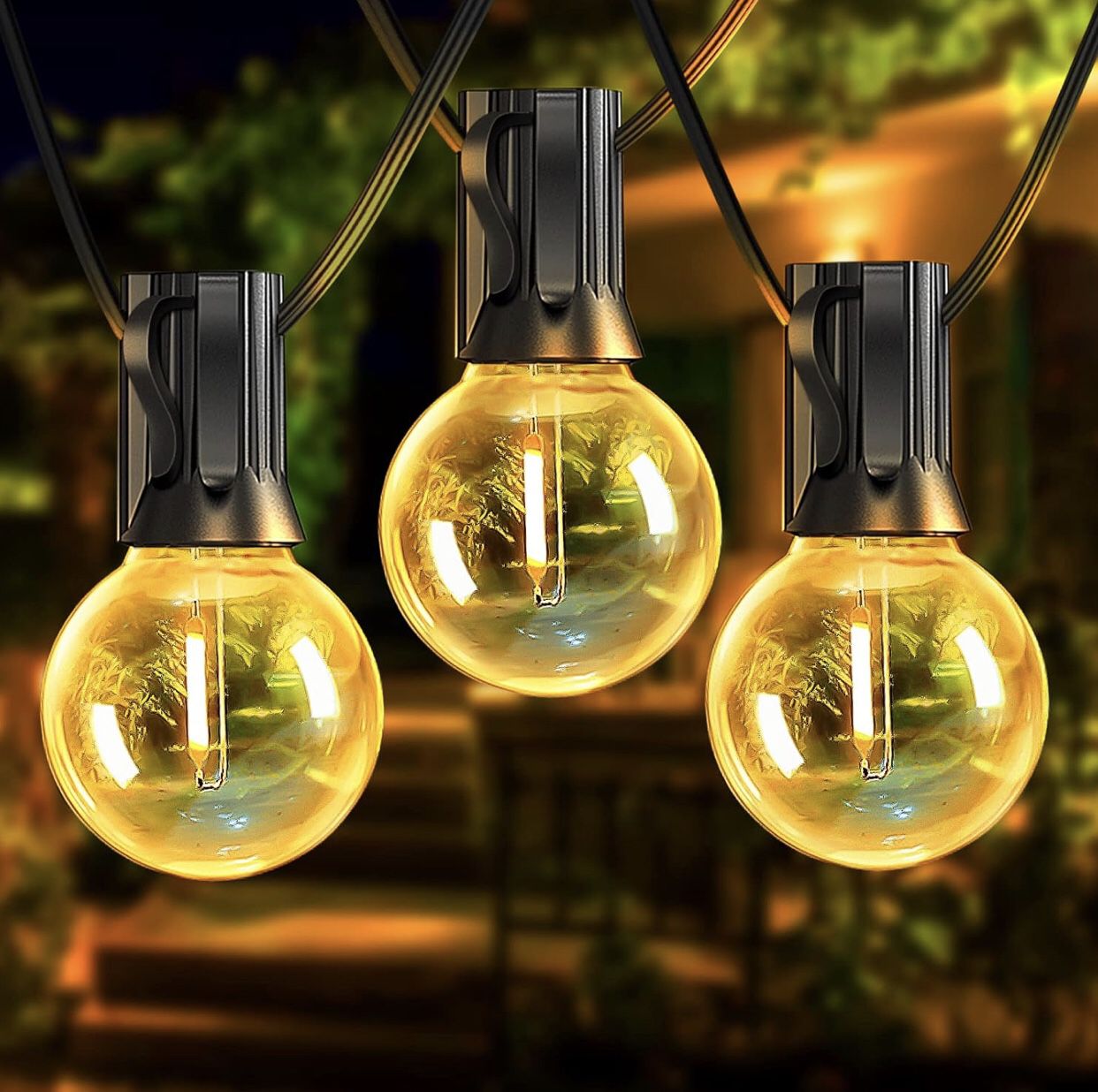 Outdoor String Lights, 23FT LED Patio Lights for Outside with 8 Shatterproof G40 Globe Bulbs