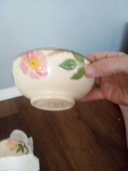 Ceramic Bowl with Floral Design fruit bowl - $10