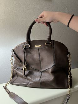 T Tahari Brown Leather Bag Big Handbag Crossbody