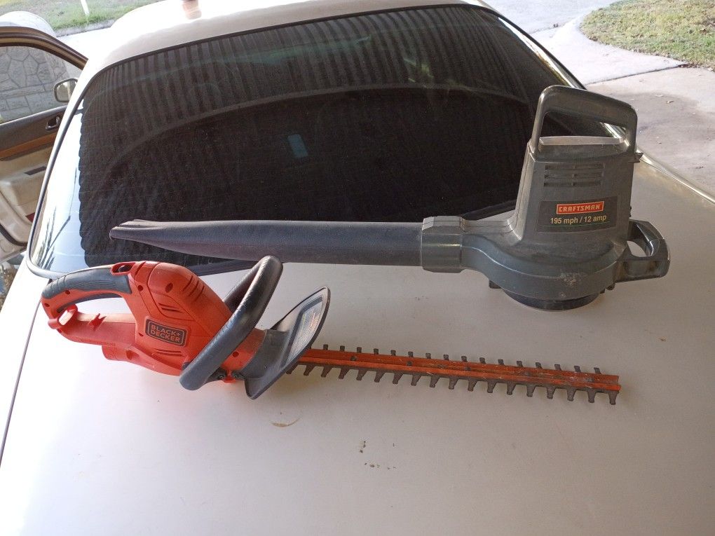 Both Work Perfectly."Electric Blower And Electric Hedge Trimmer."Best Offer "Pick Up Only.