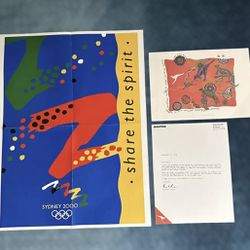 Vintage and Rare Sydney Australia 2000 Olympics Poster Qantas Airlines