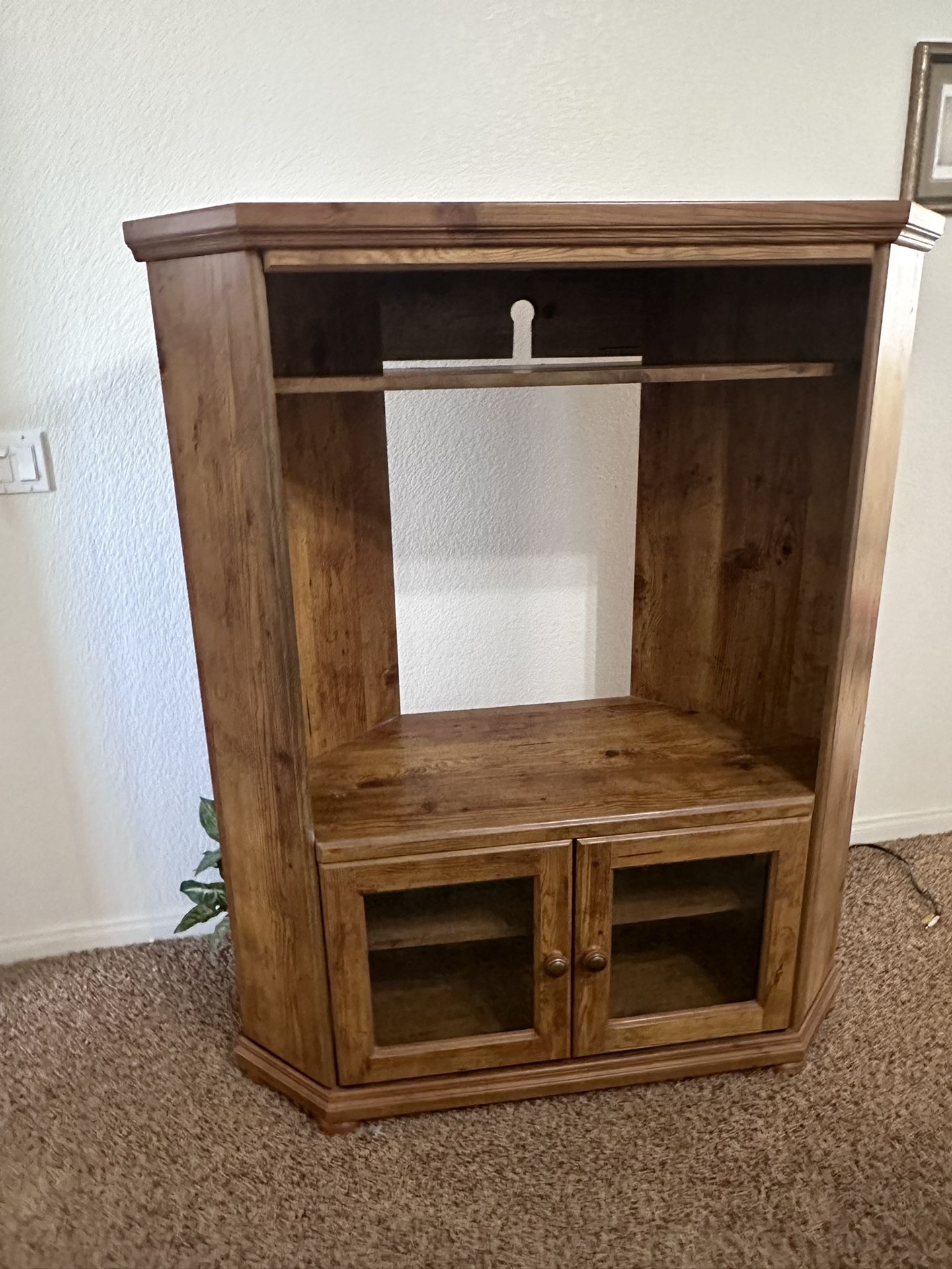 Corner Tv Stand Wood Shelf