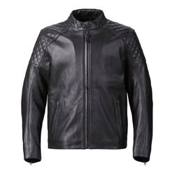 Triumph Braddan Air Race Perforated Black Leather Motorcycle Jacket - Size Large (L)
