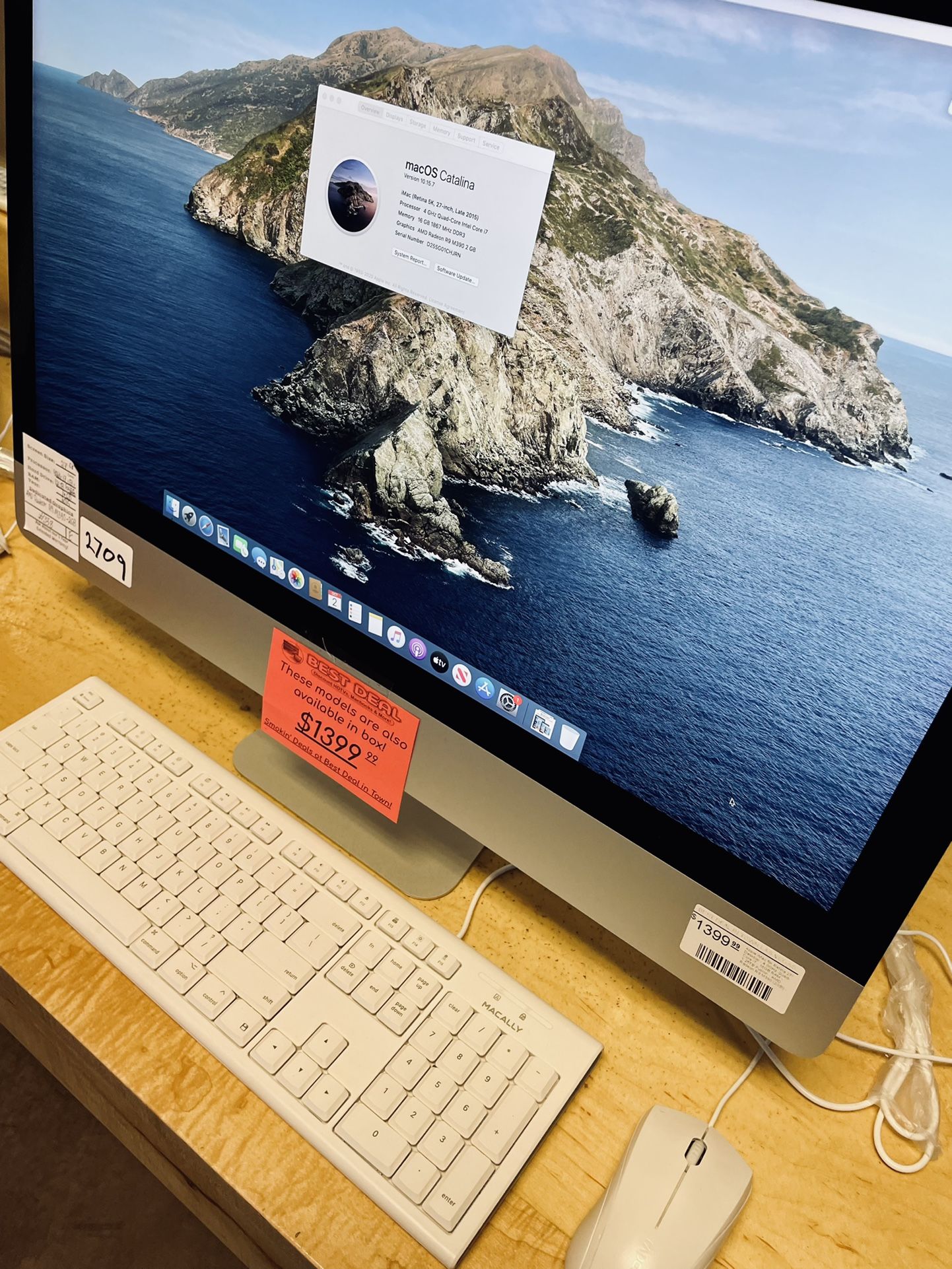 iMac 5k Retina 27”Desktop- 4.0GHz Quad-Core i7 16GB RAM 1.25 TB