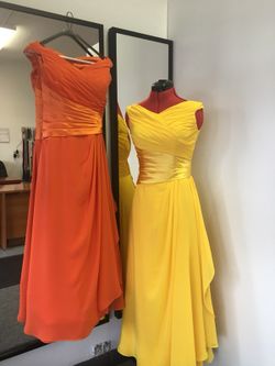2 bridesmaid dresses, size 2, very nice colors for any season, $75 each
