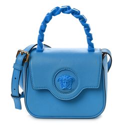 VERSACE Calfskin Mini La Medusa Bag DV Blue - $850 (with Dust bag, Box, And Authentication)