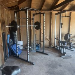 Weights, Squat Rack, Pulldown Machine, Golf Bags, Baseball Bags