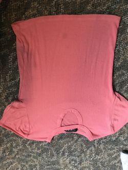 Pink ribbed crop top