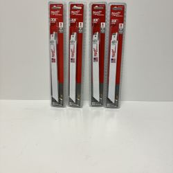 4 Sets of Milwaukee Multi Material Sawzall 5 Pack 8 in 10/14 TPI