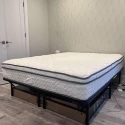 Queen Mattress WITH Bed Frame