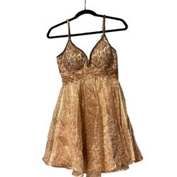 Gold Leopard / Cheetah Print Dress 