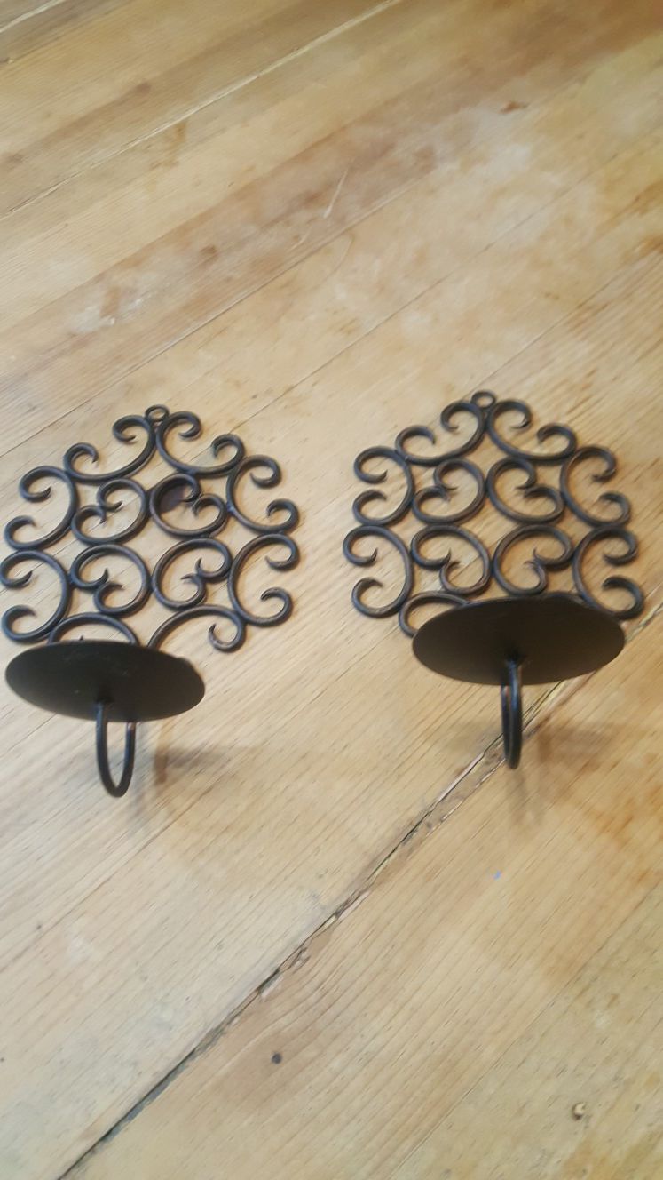 2 decorative candle holders for wall