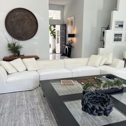 City Furniture White Boucle Catalina 4-Piece Sofa