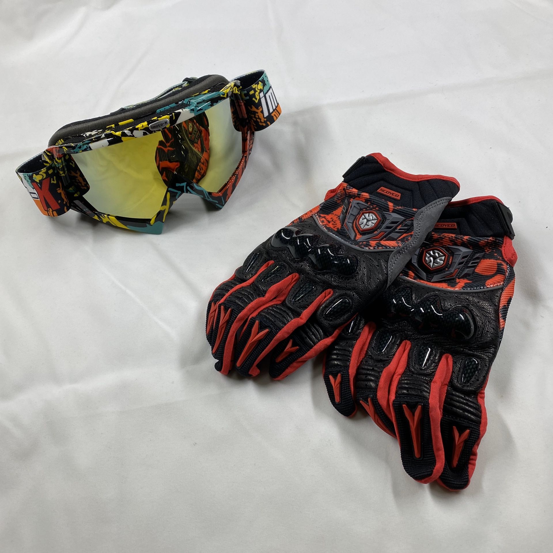 Dirt Bike Goggle and Gloves, for motocross motorcycle, size XXL