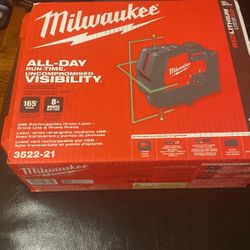 New Milwaukee Green laser Cross Line And Plumb Point Laser 