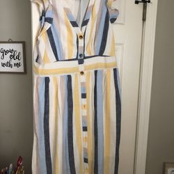 Linin Stripe Dress