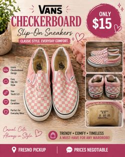 Vans Pink Checkerboard Slip-Ons (5) – Cute & Comfy 💕👟