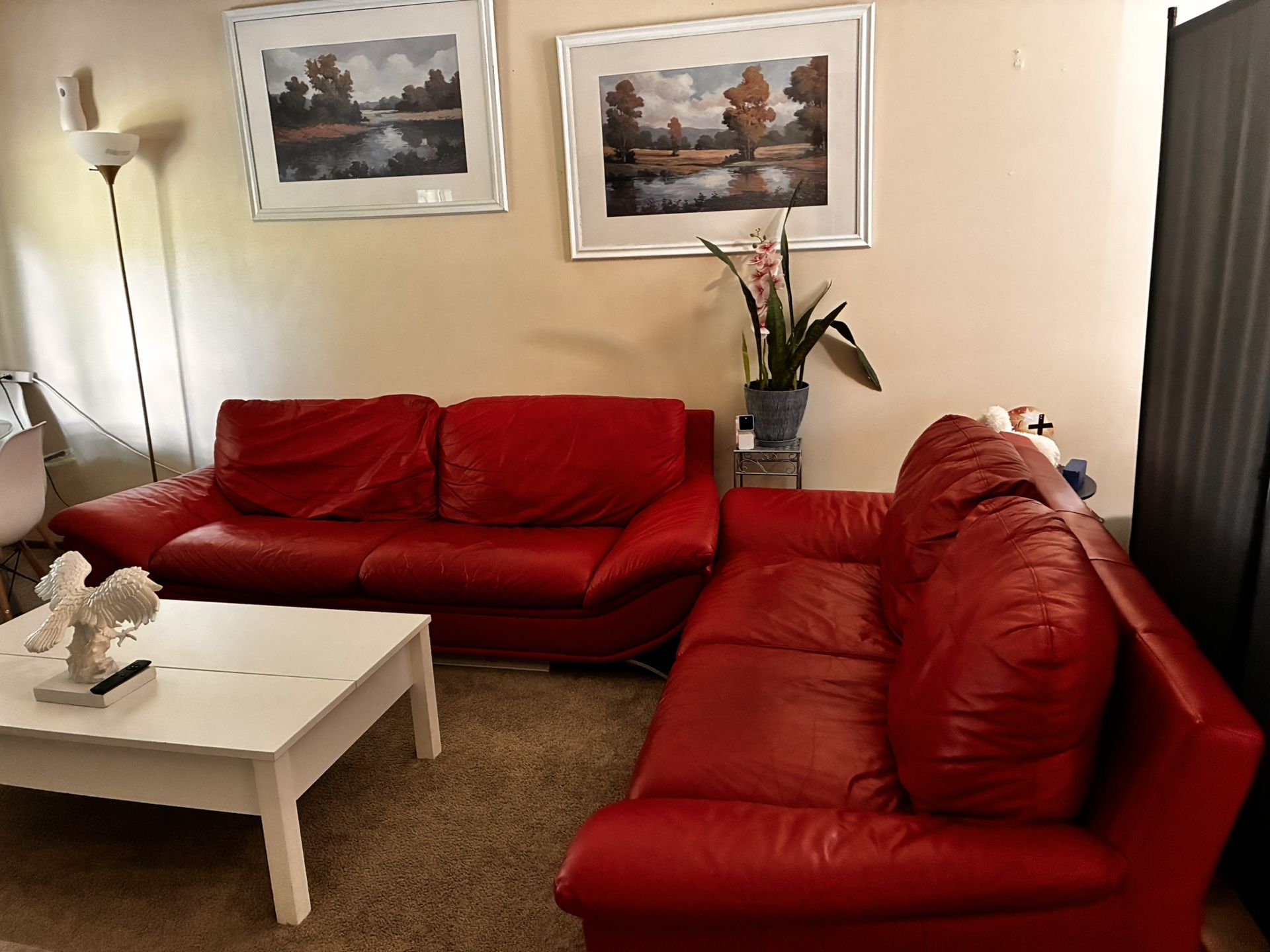 Red Leather Couches