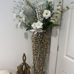 Gold Tall Vase Flowers Not Included Set Of 2