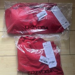 NEW Red Sz M CRZ Yoga Top & Short Set 