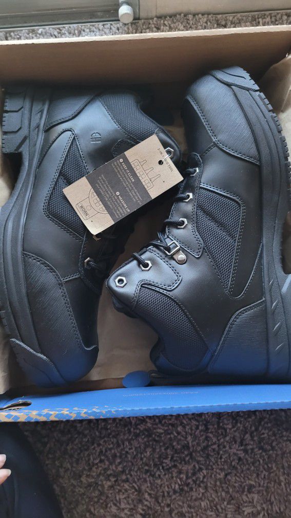 Shoes for Crews Voyager II, Men's, Women's, Unisex Soft Toe Work Boots, Slip Resistant, Water Resist