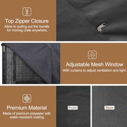 HiCaptain Dog Crate Cover New 30” x 19”
