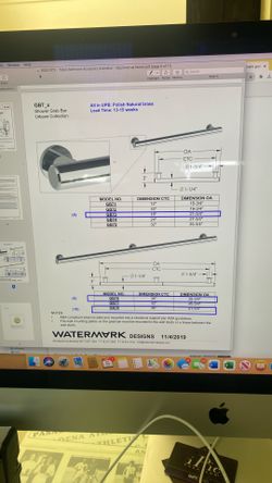 Watermark Polished Natural Brass Grab Bars