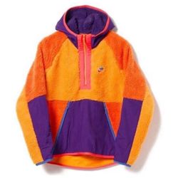 Nike Mens Sportswear Jacket Sail Royal Orange Hoodie Size Large