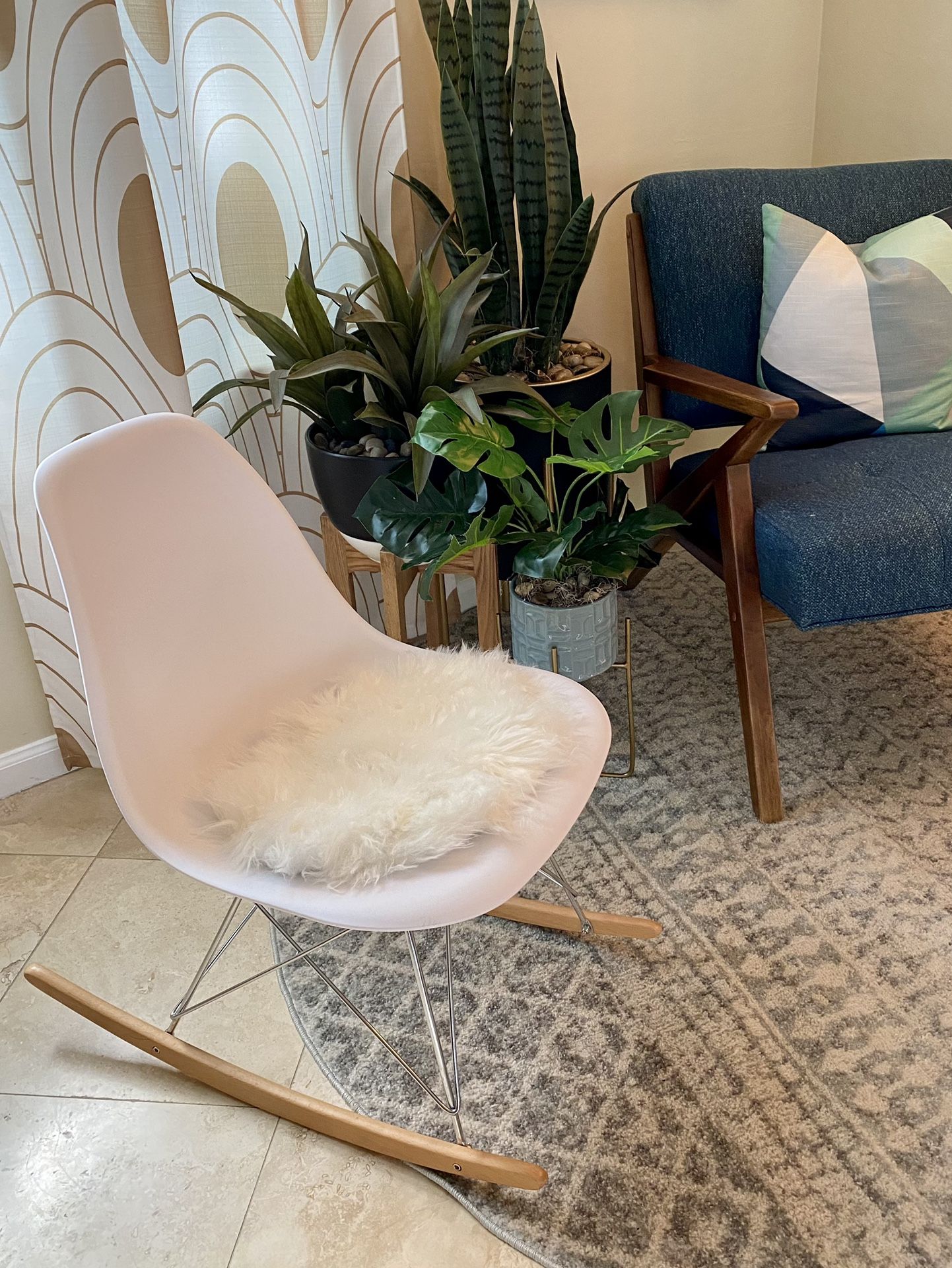 Mid century modern style rocking chair