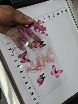 Pink Butterflies UV Sticker