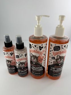 4-Piece Bugalugs Cat Grooming Bundle - Papaya & Coconut Shampoo & Cologne