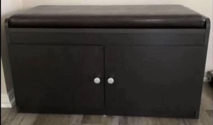 OTTOMAN SHOE CABINET + MIRROR