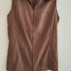 Notations Sleeveless Zip-Up Vest