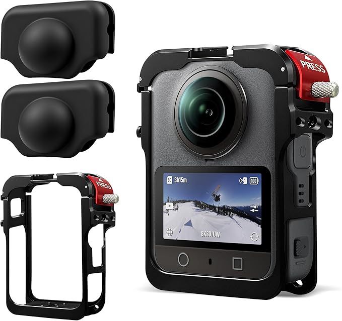 (1+2) Orzero Metal Camera Cage Set Compatible for DJI OSMO 360