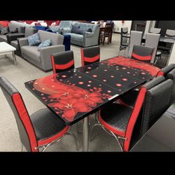 Dining Table With 6 Chairs - Delivery And Financing Available 