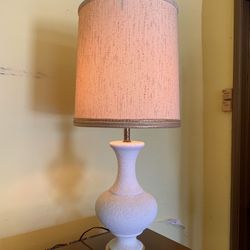 Mid Century Modern White Ceramic Base Lamp