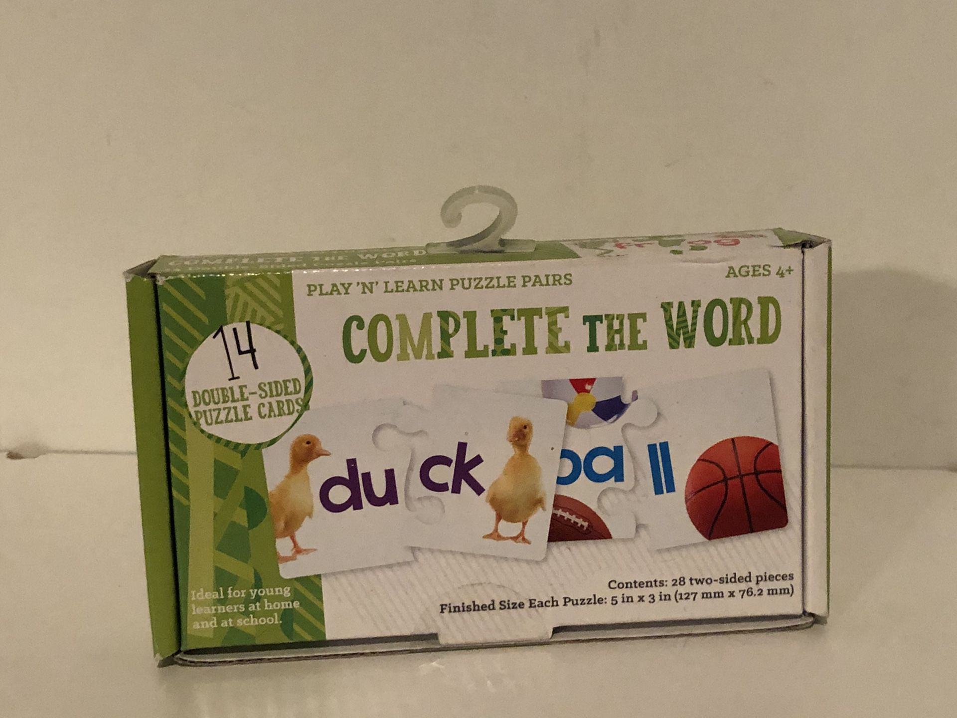 Sealed new Complete the Word play n learn puzzle pairs 14 double sided cards - kids learning game