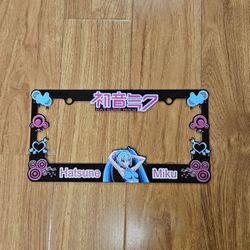 Brand New Universal 1PCS Anime Hatsune Miku ABS Plastic Black License Plate Frame

